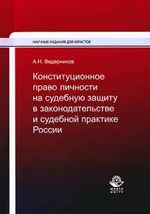 Konstitut︠s︡ionnoe pravo lichnosti na sudebnui︠u︡ zashchitu v zakonodatelʹstve i sudebnoĭ praktike Rossii