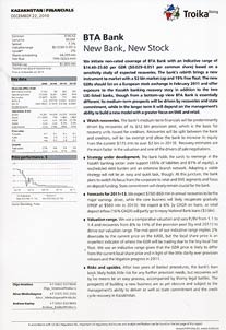 BTA Bank. New bank, new stock