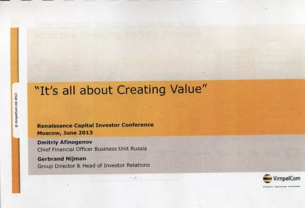 "It's all about Creating Value