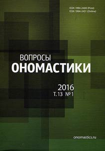 Вопросы ономастики