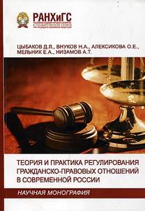 Teorii︠a︡ i praktika regulirovanii︠a︡ graz︠h︡dansko-pravovykh otnosheniĭ v sovremennoĭ Rossii