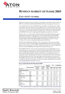 Russian Market Outlook 2003