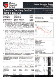 Russian Brewing Sector: 2003 & Beyond