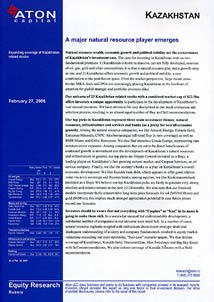 Kazakhstan. Equity Research