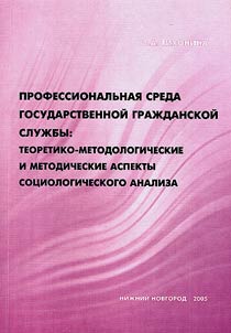Professionalʹnai︠a︡ sreda gosudarstvennoĭ graz︠h︡danskoĭ sluz︠h︡by: teoretiko-metodologicheskie i metodicheskie aspekty sot︠s︡iologicheskogo analiza